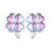 925 Sterling Silver Transparent Glass Earrings for Women