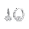 925 Sterling Silver Earrings with White Gold Plating and CZ