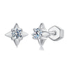 925 Sterling Silver 0.1 Carat Moissanite Earrings for Women