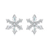 925 Sterling Silver Earrings with Plated White Gold and CZ