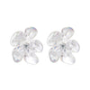 925 Sterling Silver Earrings with Pavé Setting CZ and Resin, 2.5x2.1cm for Women