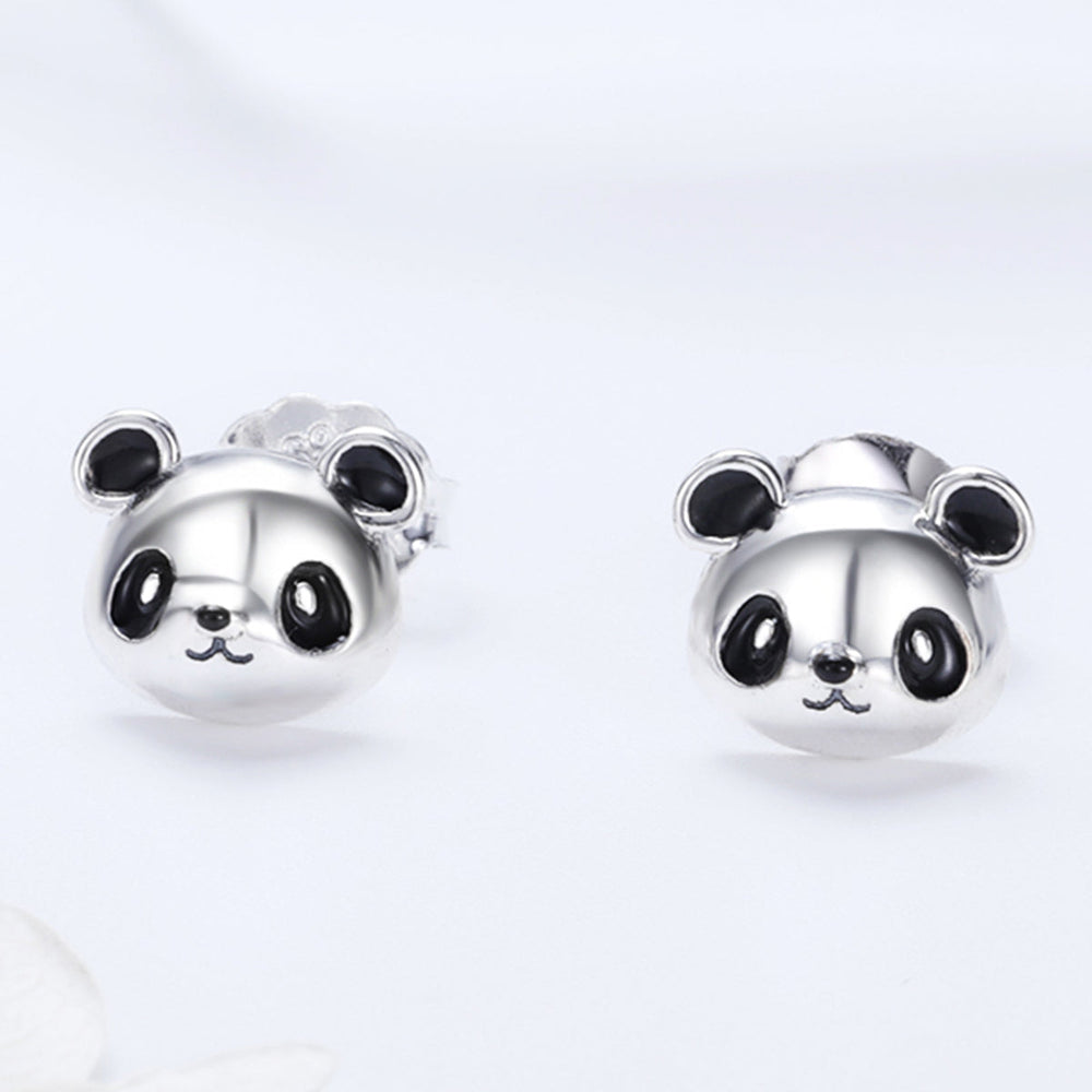 925 Sterling Silver Oxidized Enamel Earrings