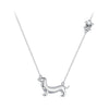 925 Sterling Silver Necklace with CZ Pendant, 450mm Length, Platinum Plated, for Women
