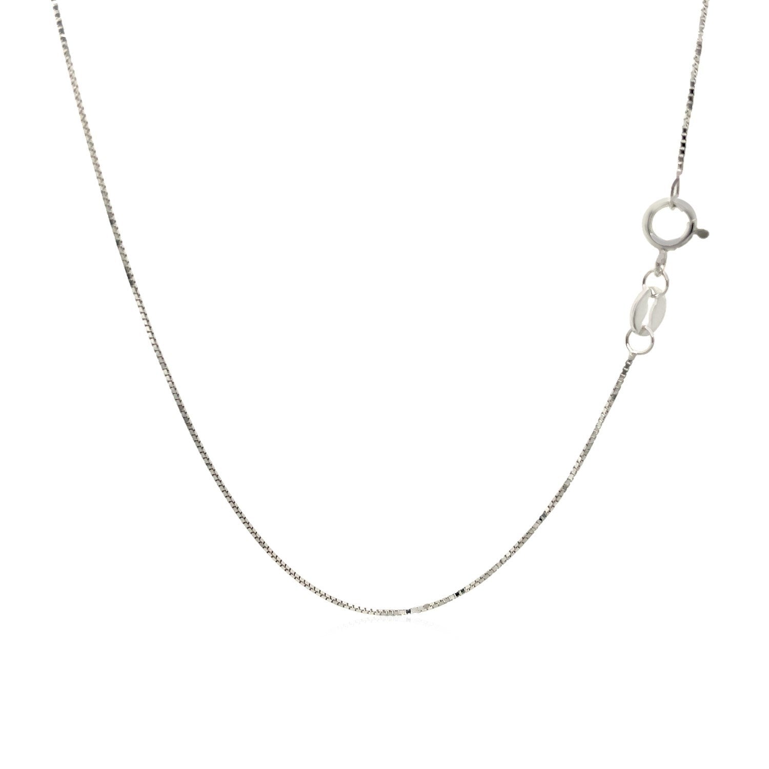 Cadena de eslabones ajustable de oro blanco de 14k y 0,6 mm
