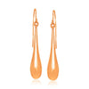14k Rose Gold Long Polished Teardrop Dangling Earrings