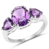 3.11 Carat Genuine Amethyst .925 Sterling Silver Ring