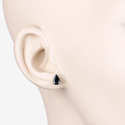 Pendientes de oro amarillo de 10K con zafiros azules genuinos de 1,60 quilates