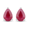 1.60 Carat Genuine Ruby 10K White Gold Earrings