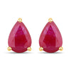 1.60 Carat Genuine Ruby 10K Yellow Gold Earrings