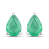 1.30 Carat Genuine Zambian Emerald 10K White Gold Earrings
