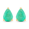 1.30 Carat Genuine Zambian Emerald 10K Yellow Gold Earrings