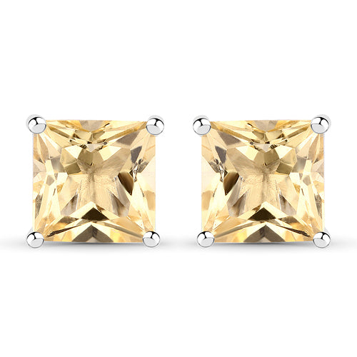 3.06 Carat Genuine Citrine .925 Sterling Silver Earrings - imagen 4 de 6