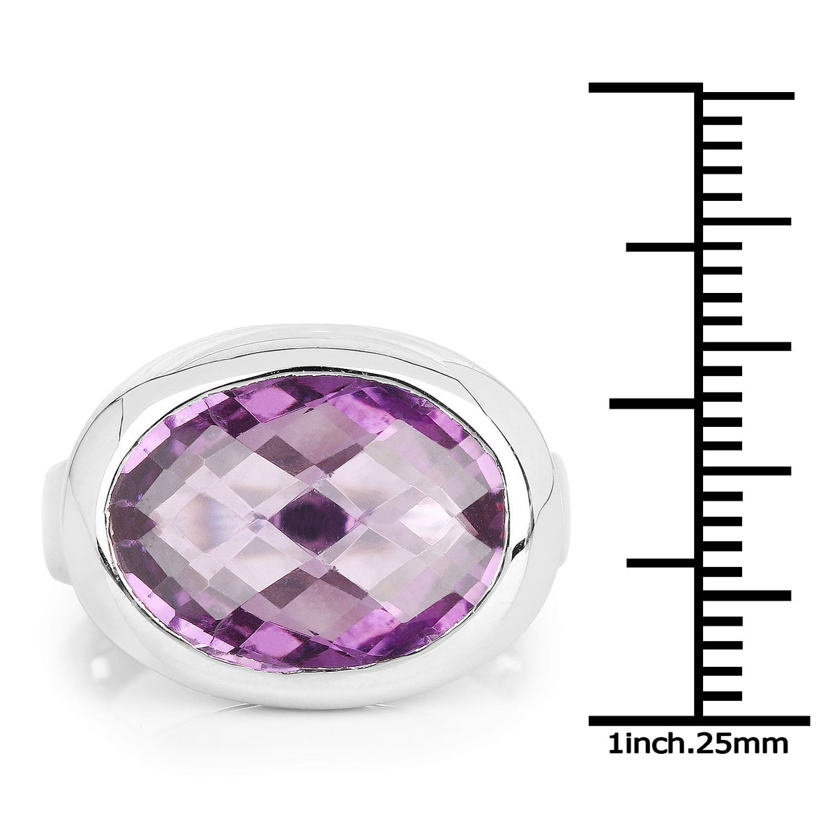 Anillo de plata esterlina .925 con amatista genuina de 8.25 quilates