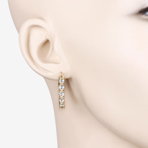 Pendientes de plata de ley .925 con topacio azul genuino de 3.80 quilates
