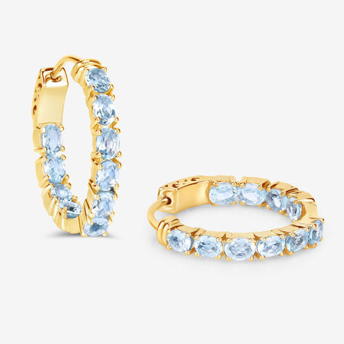 Pendientes de plata de ley .925 con topacio azul genuino de 3.80 quilates