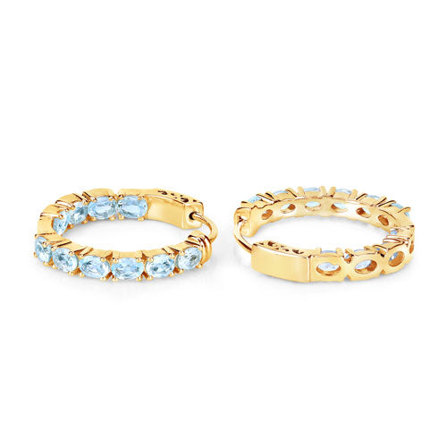 Pendientes de plata de ley .925 con topacio azul genuino de 3.80 quilates