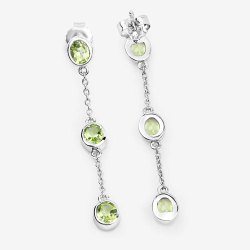Aretes de peridoto genuino de 2.10 quilates en plata de ley .925