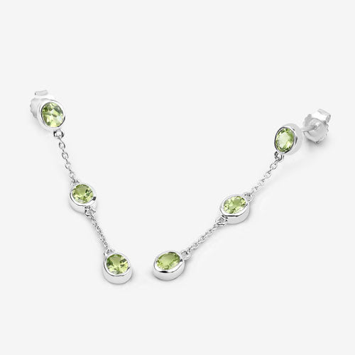 Aretes de peridoto genuino de 2.10 quilates en plata de ley .925