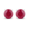 0.86 Carat Genuine Ruby 10K White Gold Earrings