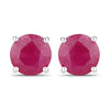 0.86 Carat Genuine Ruby 14K White Gold Earrings