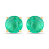 0.72 Carat Genuine Zambian Emerald 10K Yellow Gold Earrings