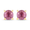 1.30 Carat Genuine Pink Sapphire 10K Yellow Gold Earrings