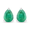 0.70 Carat Genuine Zambian Emerald 10K White Gold Earrings