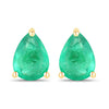 0.70 Carat Genuine Zambian Emerald 14K Yellow Gold Earrings