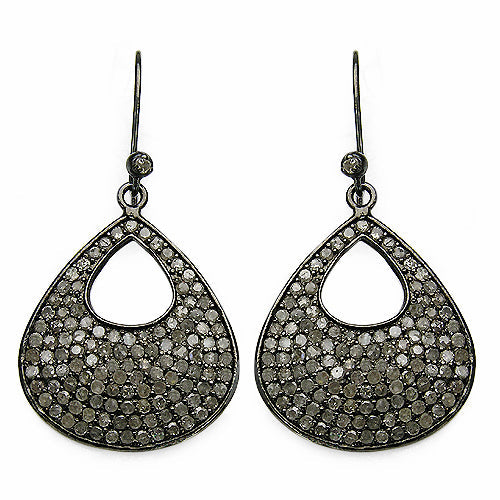 Pendientes de plata de ley .925 con diamante genuino de 3.03 quilates