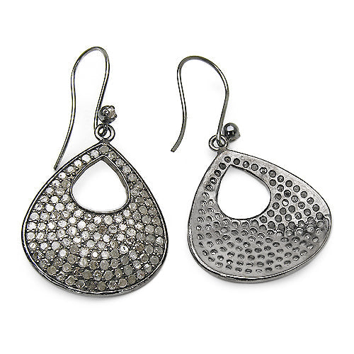Pendientes de plata de ley .925 con diamante genuino de 3.03 quilates
