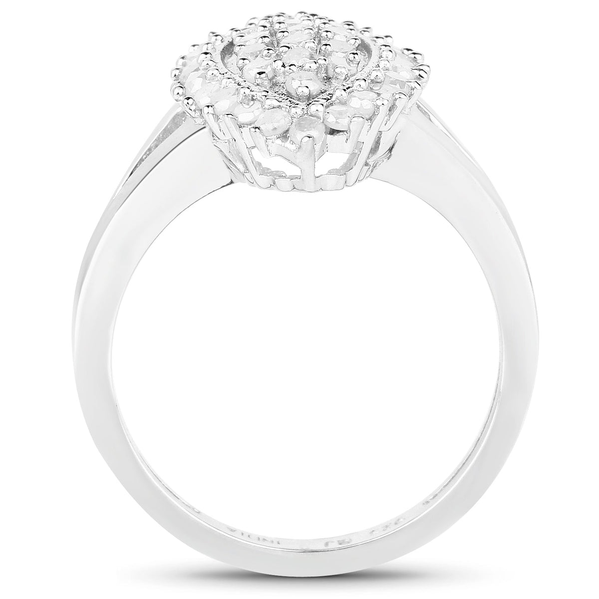 Anillo de plata de ley .925 con diamante blanco genuino de 0,62 quilates