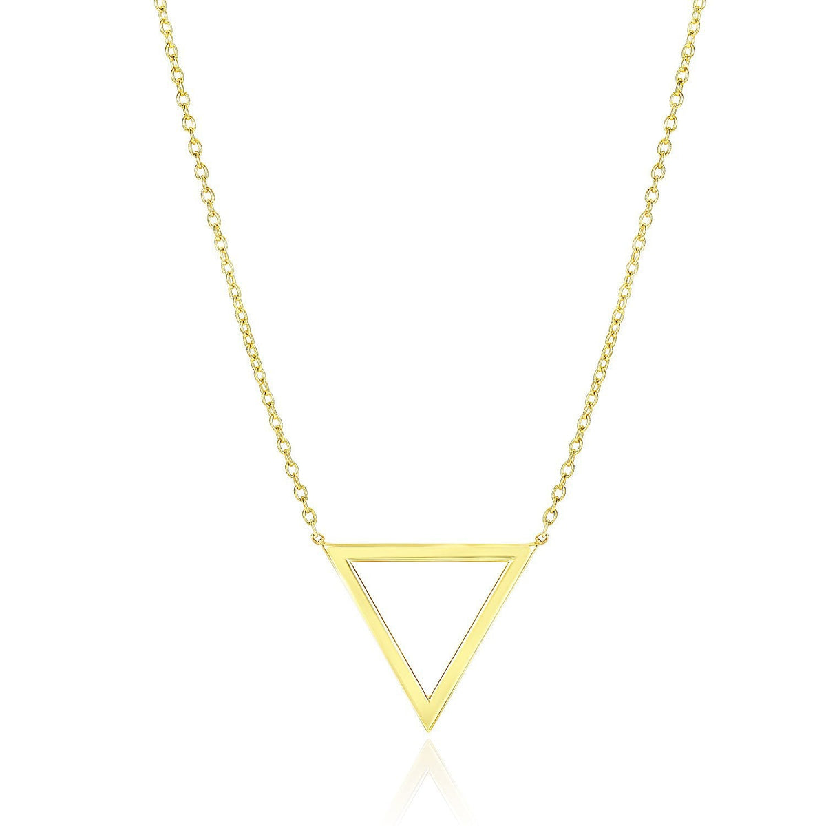 Collar de cadena con símbolo Delta de oro amarillo de 14k