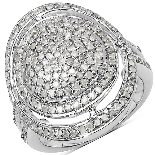 Anillo de plata de ley .925 con diamante blanco genuino de 1.13 quilates