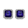 9.40 Carat Genuine Amethyst and White Diamond .925 Sterling Silver Earrings