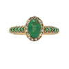 Natural 1.32ct Emerald Diamond Ring 14KT Yellow Gold