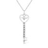 .925 Sterling Silver Pave and Bezel-Set Diamond Accent Key 18