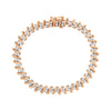 Pulsera de tenis de eslabones en S con diamantes de plata de ley chapada en oro rosa de 14 quilates (2 TCW, color J-K, claridad I1-I2) - Talla 7.5