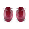 0.54 Carat Genuine Ruby 14K White Gold Earrings