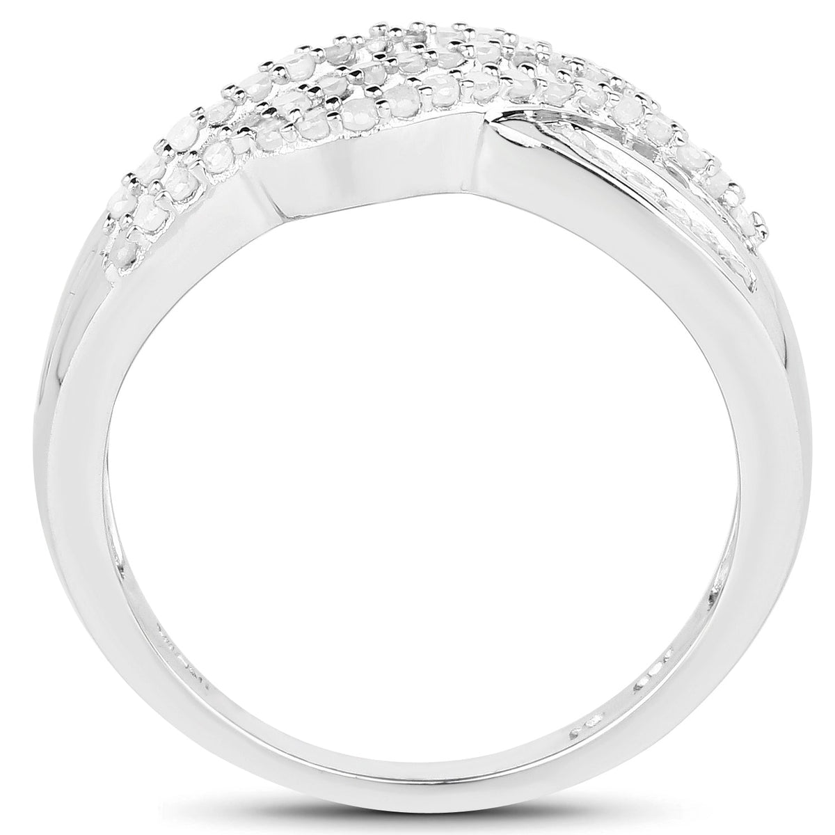 Anillo de plata de ley .925 con diamante blanco auténtico de 0.64 quilates