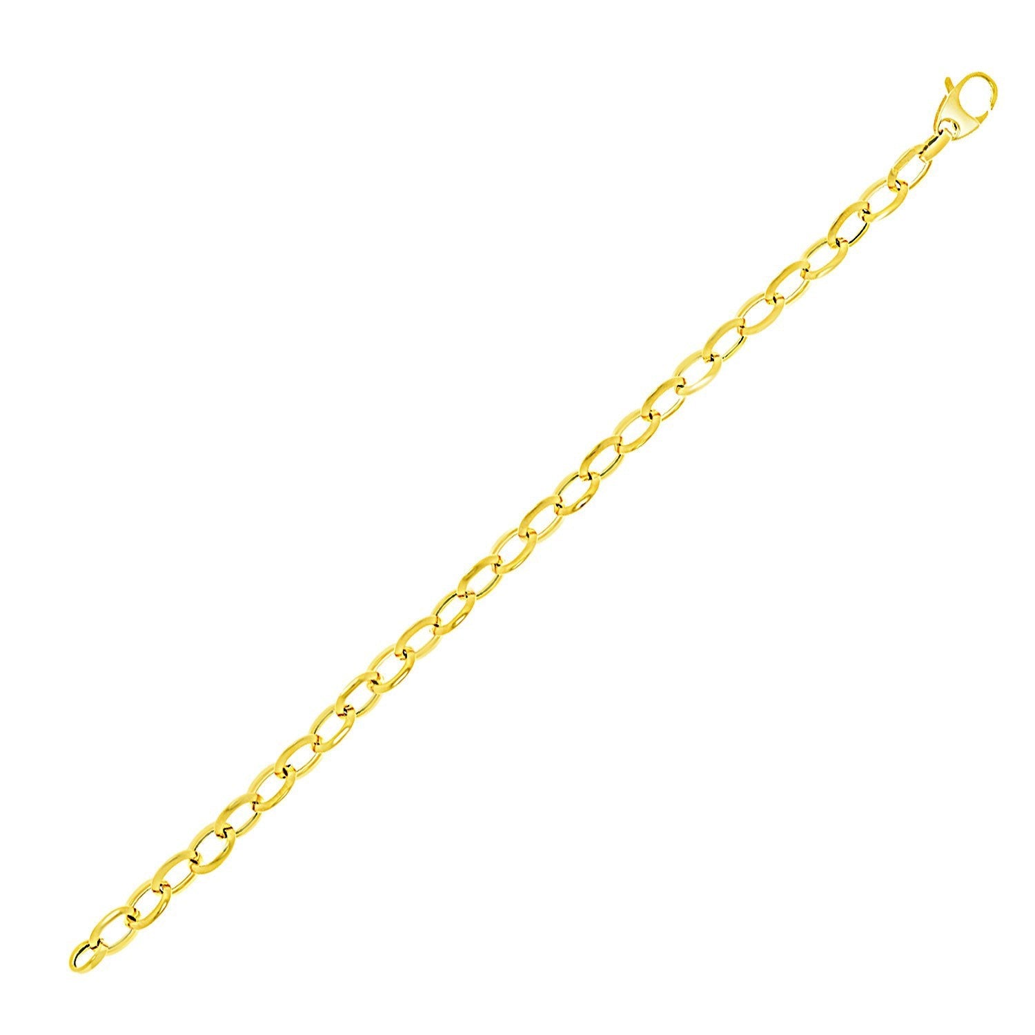 Pulsera de oro amarillo de 14k estilo cadena cable