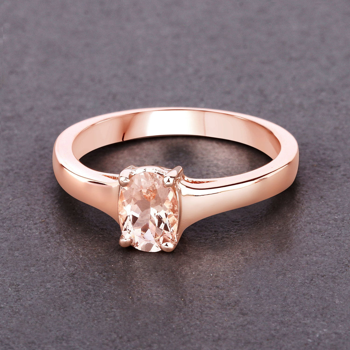 Anillo de plata de ley .925 con morganita auténtica de 0,70 quilates
