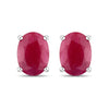 1.70 Carat Genuine Ruby 10K White Gold Earrings