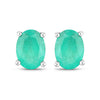 1.44 Carat Genuine Zambian Emerald 10K White Gold Earrings