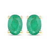 1.44 Carat Genuine Zambian Emerald 10K Yellow Gold Earrings