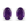 0.76 Carat Genuine Amethyst .925 Sterling Silver Earrings