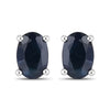 0.96 Carat Genuine Blue Sapphire 10K White Gold Earrings