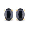 0.96 Carat Genuine Blue Sapphire 10K Yellow Gold Earrings
