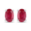 1.04 Carat Genuine Ruby 10K White Gold Earrings