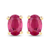 1.04 Carat Genuine Ruby 10K Yellow Gold Earrings