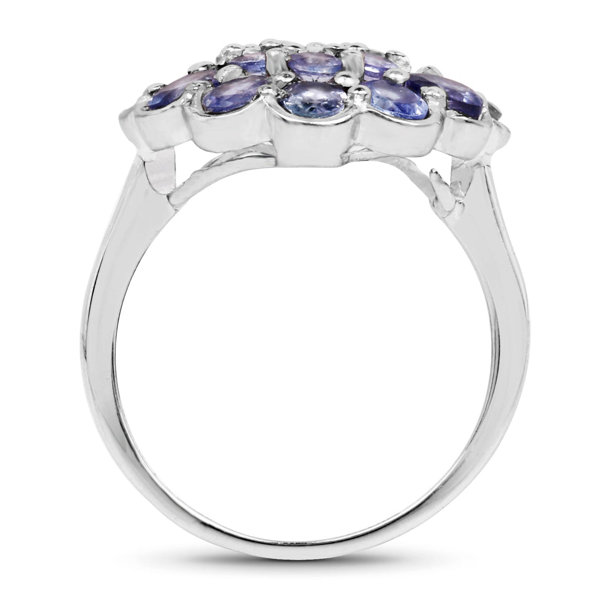 Anillo de plata de ley .925 con tanzanita auténtica de 2,70 quilates